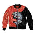 Redcliffe Rugby Custom Bomber Jacket Go Dolphins Aboriginal Art - Aussie Hoodie