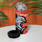 Redcliffe Rugby Custom 4 in 1 Can Cooler Tumbler Go Dolphins Aboriginal Art - Aussie Hoodie