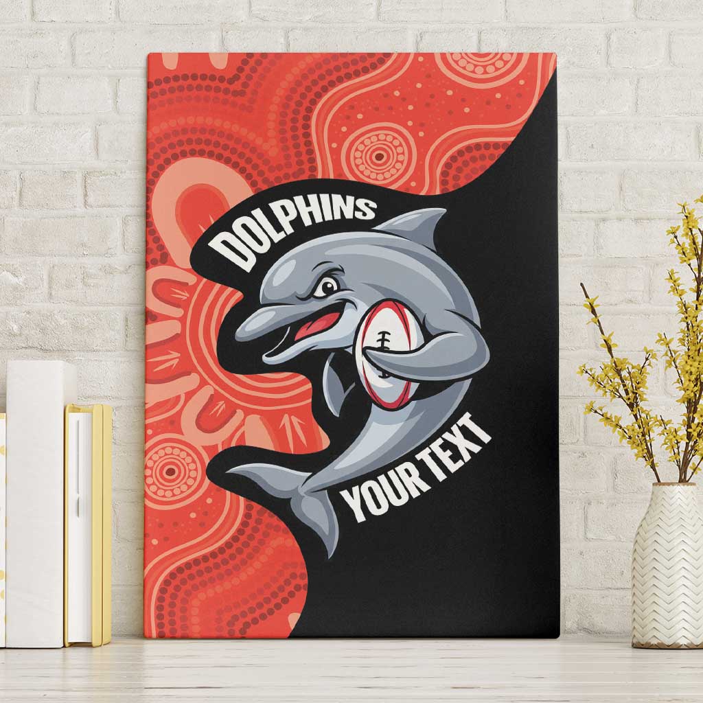 Redcliffe Rugby Custom Canvas Wall Art Go Dolphins Aboriginal Art - Aussie Hoodie