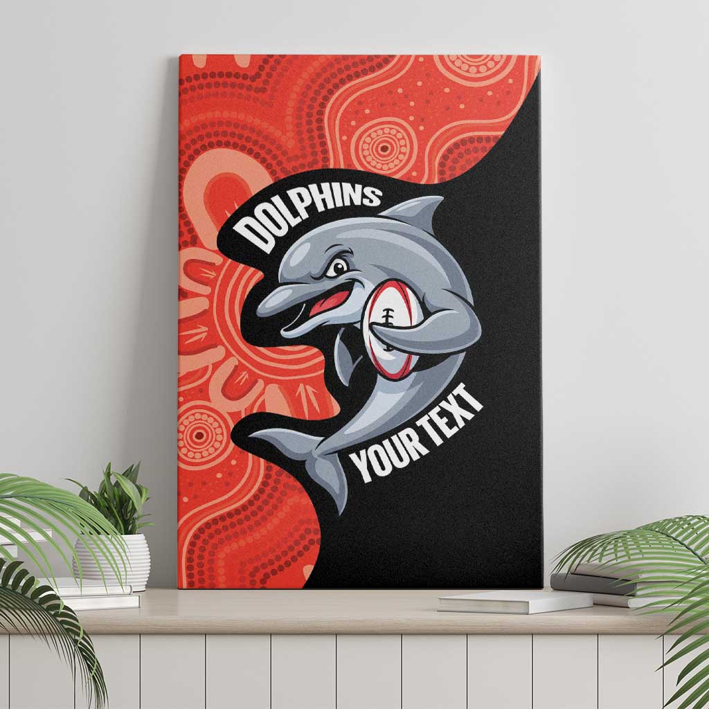 Redcliffe Rugby Custom Canvas Wall Art Go Dolphins Aboriginal Art - Aussie Hoodie