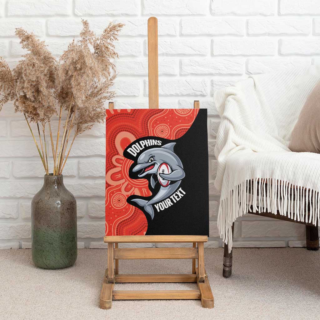 Redcliffe Rugby Custom Canvas Wall Art Go Dolphins Aboriginal Art - Aussie Hoodie