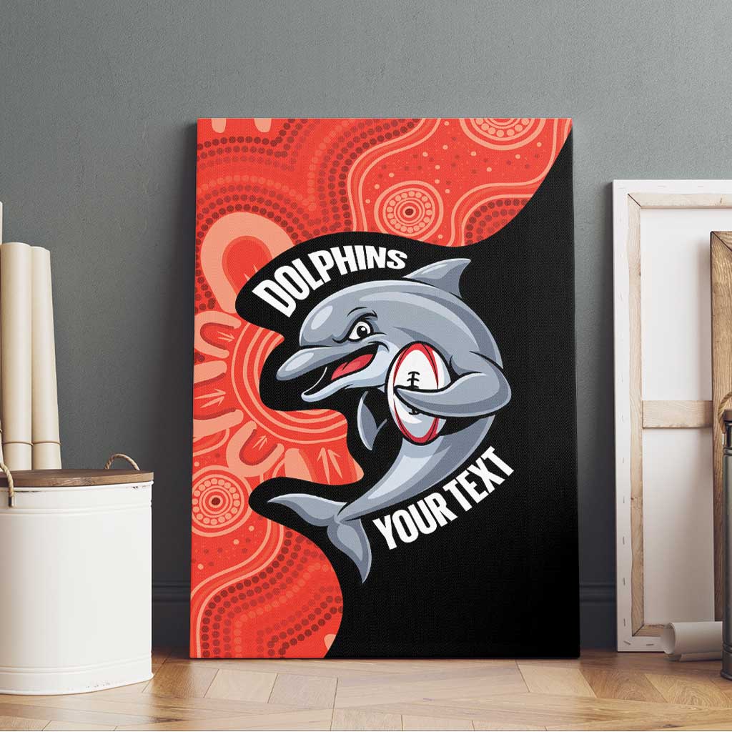 Redcliffe Rugby Custom Canvas Wall Art Go Dolphins Aboriginal Art - Aussie Hoodie