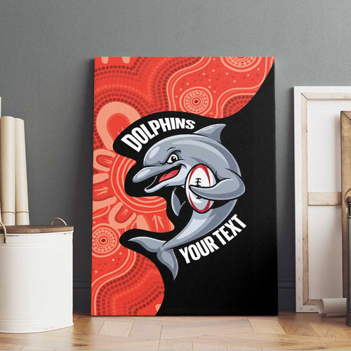 Redcliffe Rugby Custom Canvas Wall Art Go Dolphins Aboriginal Art - Aussie Hoodie