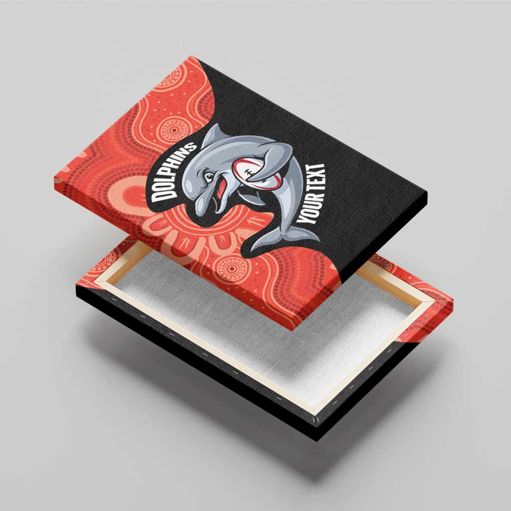 Redcliffe Rugby Custom Canvas Wall Art Go Dolphins Aboriginal Art - Aussie Hoodie