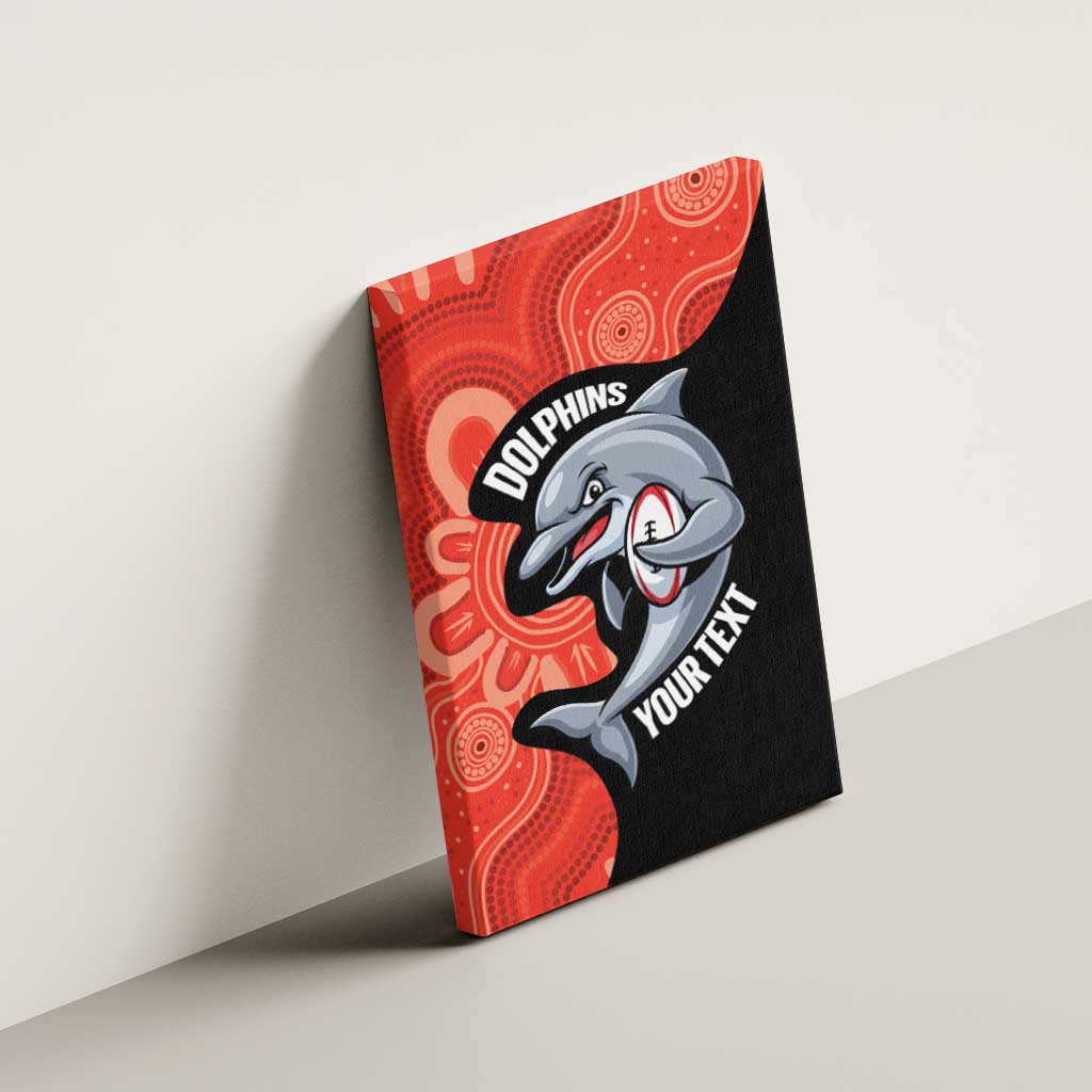 Redcliffe Rugby Custom Canvas Wall Art Go Dolphins Aboriginal Art - Aussie Hoodie