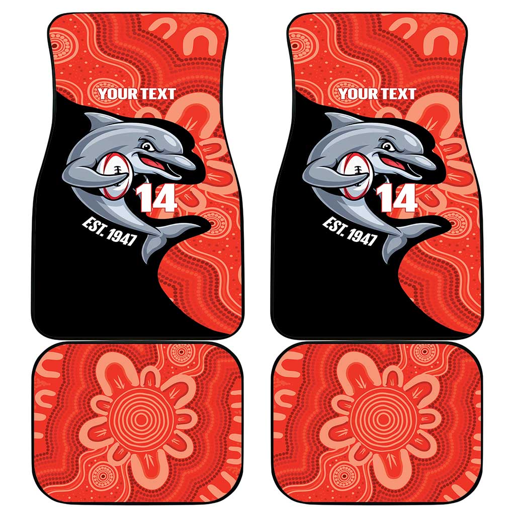 Redcliffe Rugby Custom Car Mats Go Dolphins Aboriginal Art - Aussie Hoodie