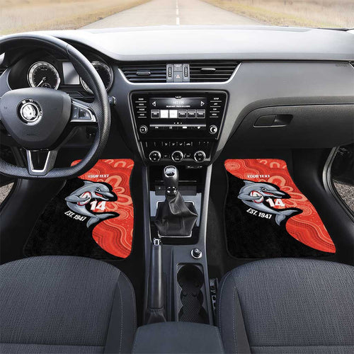 Redcliffe Rugby Custom Car Mats Go Dolphins Aboriginal Art - Aussie Hoodie