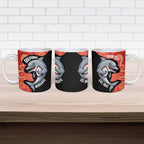 Redcliffe Rugby Custom Ceramic Mug Go Dolphins Aboriginal Art - Aussie Hoodie