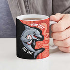 Redcliffe Rugby Custom Ceramic Mug Go Dolphins Aboriginal Art - Aussie Hoodie