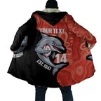 Redcliffe Rugby Custom Cloak Go Dolphins Aboriginal Art - Aussie Hoodie