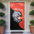 Redcliffe Rugby Custom Door Cover Go Dolphins Aboriginal Art - Aussie Hoodie
