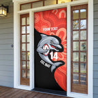 Redcliffe Rugby Custom Door Cover Go Dolphins Aboriginal Art - Aussie Hoodie
