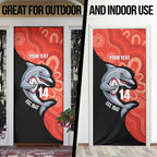 Redcliffe Rugby Custom Door Cover Go Dolphins Aboriginal Art - Aussie Hoodie