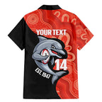 Redcliffe Rugby Custom Family Matching Mermaid Dress and Hawaiian Shirt Go Dolphins Aboriginal Art - Aussie Hoodie