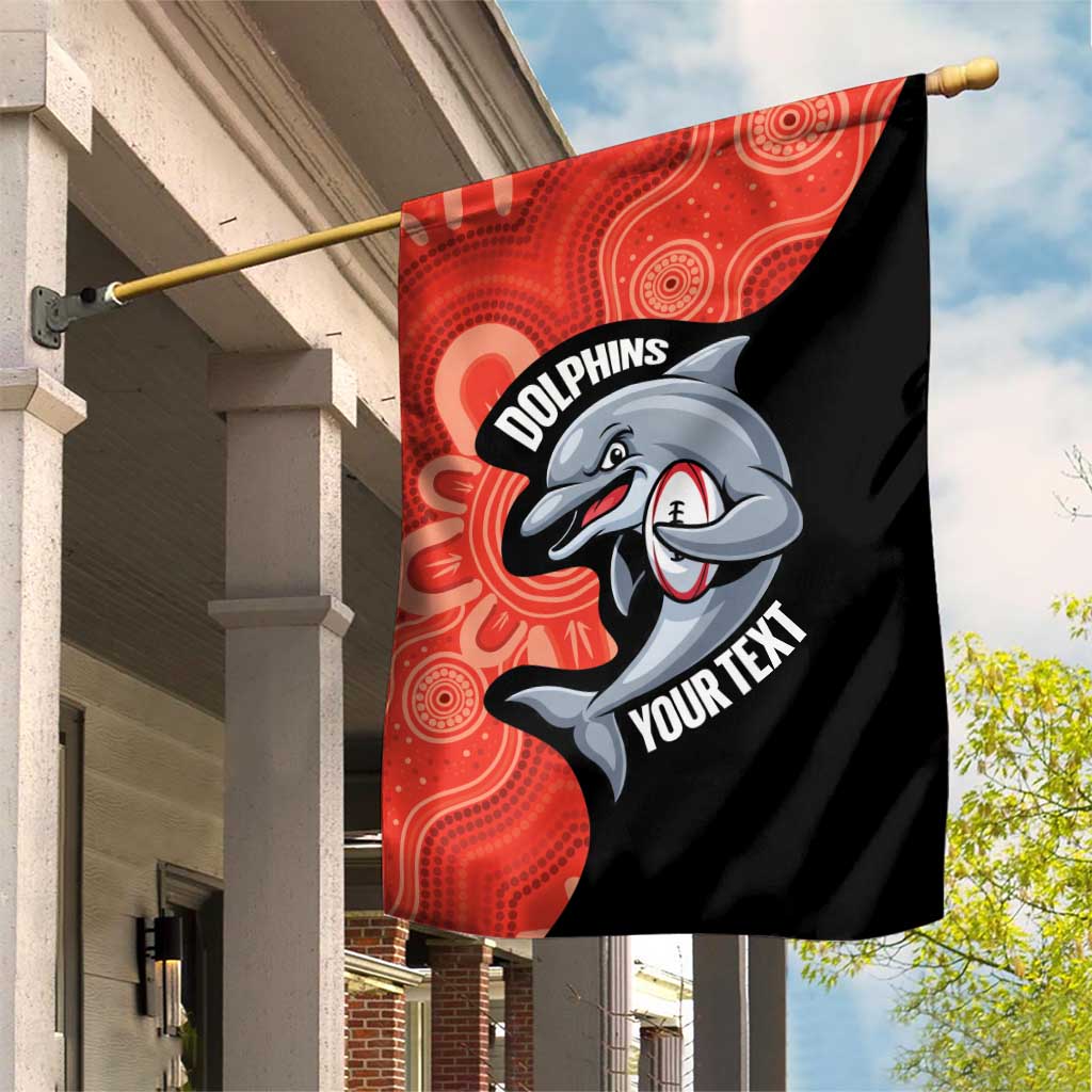 Redcliffe Rugby Custom Garden Flag Go Dolphins Aboriginal Art - Aussie Hoodie