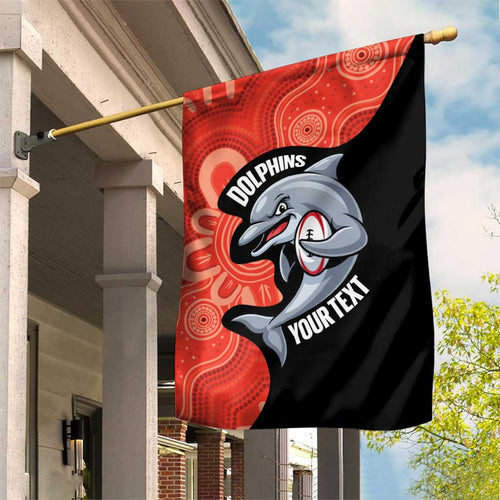 Redcliffe Rugby Custom Garden Flag Go Dolphins Aboriginal Art - Aussie Hoodie