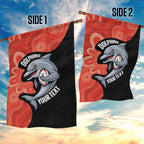 Redcliffe Rugby Custom Garden Flag Go Dolphins Aboriginal Art - Aussie Hoodie
