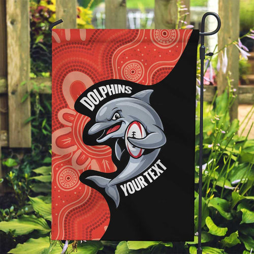 Redcliffe Rugby Custom Garden Flag Go Dolphins Aboriginal Art - Aussie Hoodie