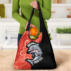 Redcliffe Rugby Custom Grocery Bag Go Dolphins Aboriginal Art - Aussie Hoodie