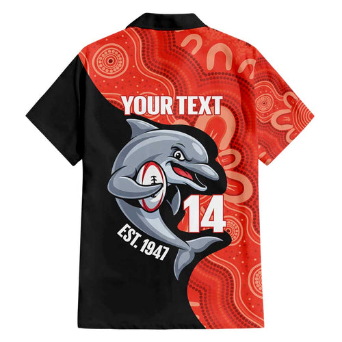 Redcliffe Rugby Custom Hawaiian Shirt Go Dolphins Aboriginal Art - Aussie Hoodie