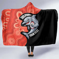 Redcliffe Rugby Custom Hooded Blanket Go Dolphins Aboriginal Art - Aussie Hoodie