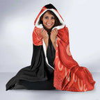 Redcliffe Rugby Custom Hooded Blanket Go Dolphins Aboriginal Art - Aussie Hoodie