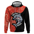 Redcliffe Rugby Custom Hoodie Go Dolphins Aboriginal Art - Aussie Hoodie