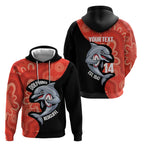 Redcliffe Rugby Custom Hoodie Go Dolphins Aboriginal Art - Aussie Hoodie