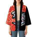 Redcliffe Rugby Custom Kimono Go Dolphins Aboriginal Art - Aussie Hoodie
