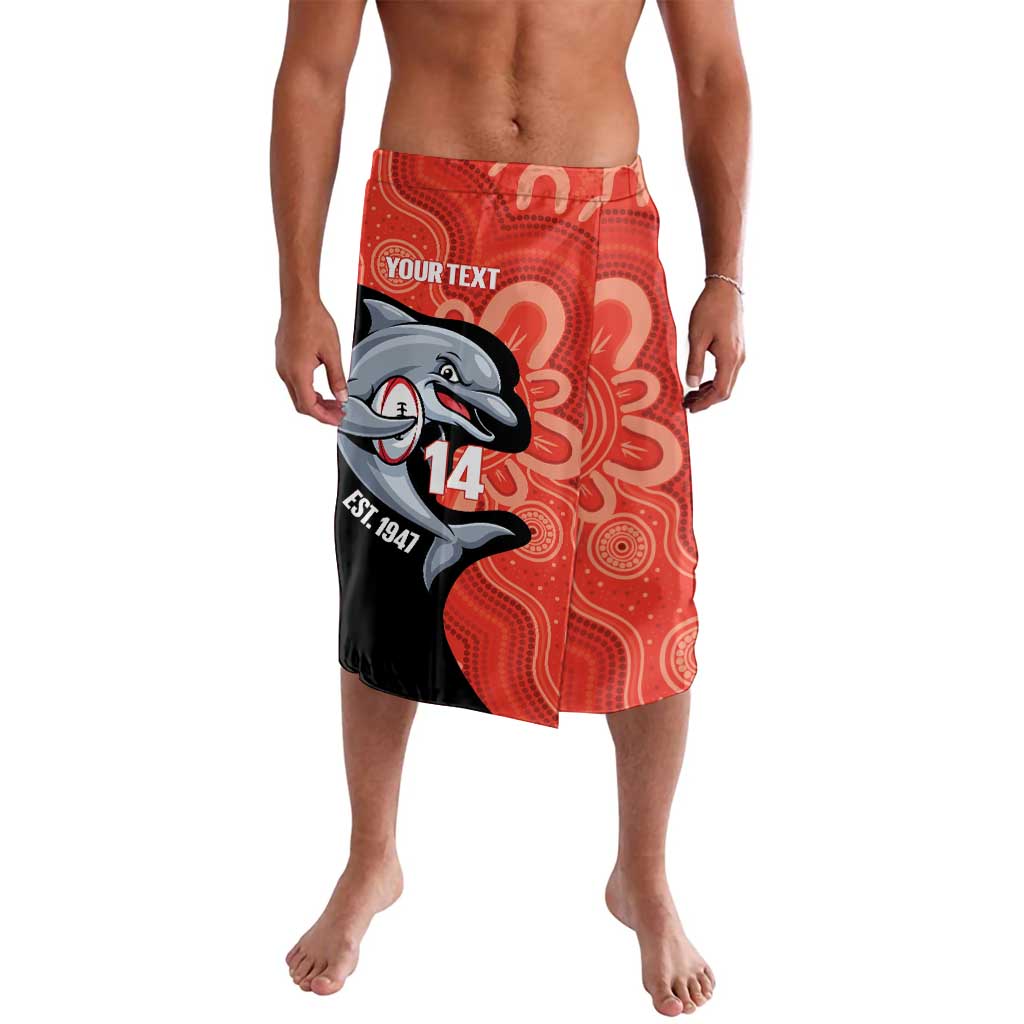 Redcliffe Rugby Custom Lavalava Go Dolphins Aboriginal Art - Aussie Hoodie