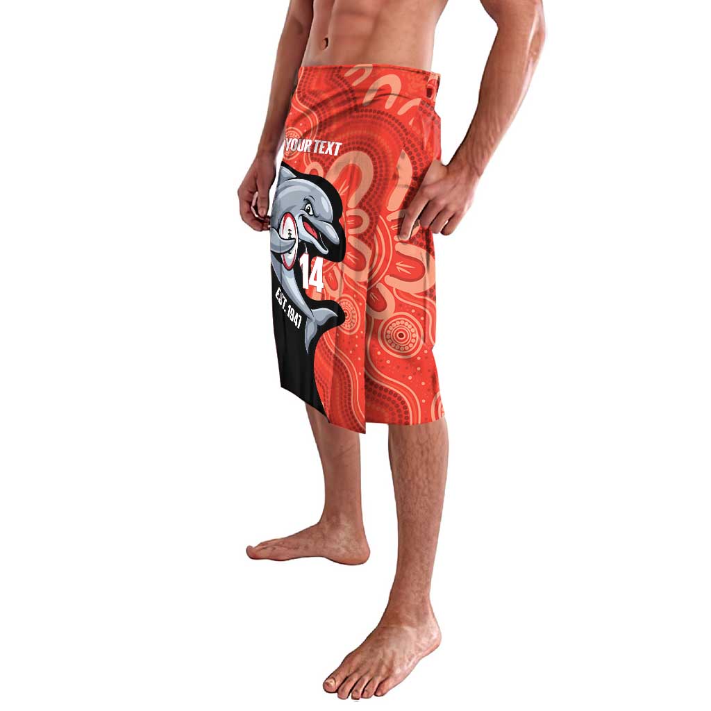 Redcliffe Rugby Custom Lavalava Go Dolphins Aboriginal Art - Aussie Hoodie