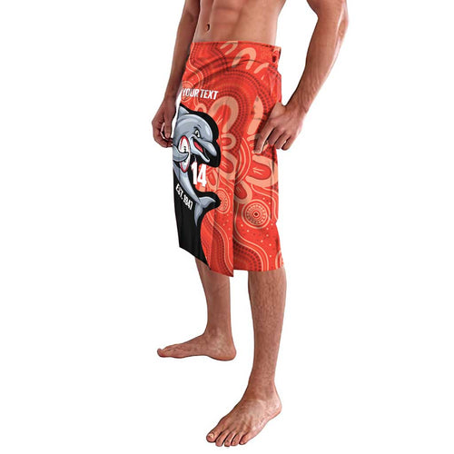 Redcliffe Rugby Custom Lavalava Go Dolphins Aboriginal Art - Aussie Hoodie
