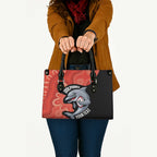 Redcliffe Rugby Custom Leather Bag Go Dolphins Aboriginal Art - Aussie Hoodie