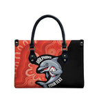 Redcliffe Rugby Custom Leather Bag Go Dolphins Aboriginal Art - Aussie Hoodie