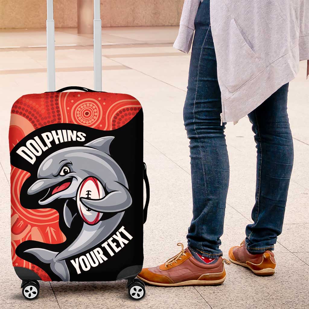 Redcliffe Rugby Custom Luggage Cover Go Dolphins Aboriginal Art - Aussie Hoodie