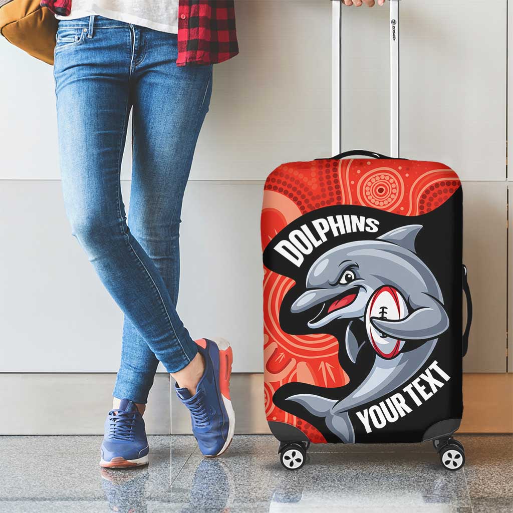 Redcliffe Rugby Custom Luggage Cover Go Dolphins Aboriginal Art - Aussie Hoodie