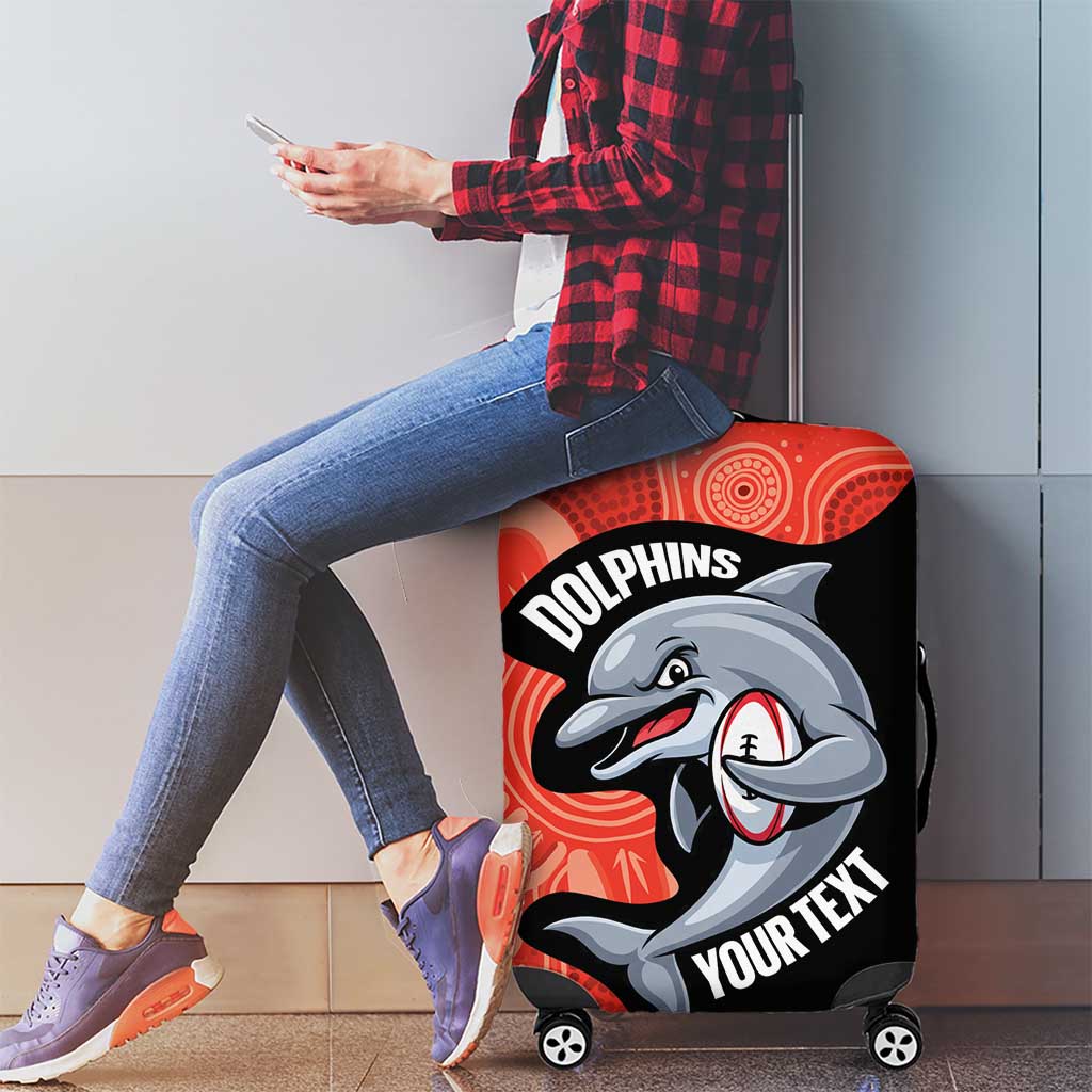 Redcliffe Rugby Custom Luggage Cover Go Dolphins Aboriginal Art - Aussie Hoodie