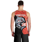 Redcliffe Rugby Custom Men Tank Top Go Dolphins Aboriginal Art - Aussie Hoodie