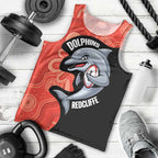 Redcliffe Rugby Custom Men Tank Top Go Dolphins Aboriginal Art - Aussie Hoodie