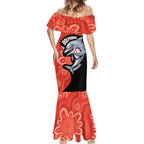 Redcliffe Rugby Custom Mermaid Dress Go Dolphins Aboriginal Art - Aussie Hoodie