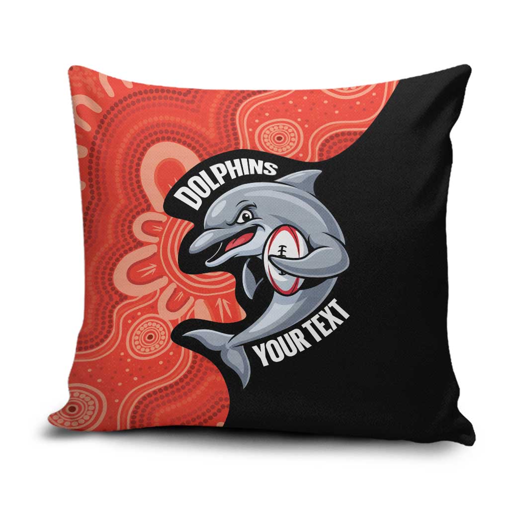 Redcliffe Rugby Custom Pillow Cover Go Dolphins Aboriginal Art - Aussie Hoodie