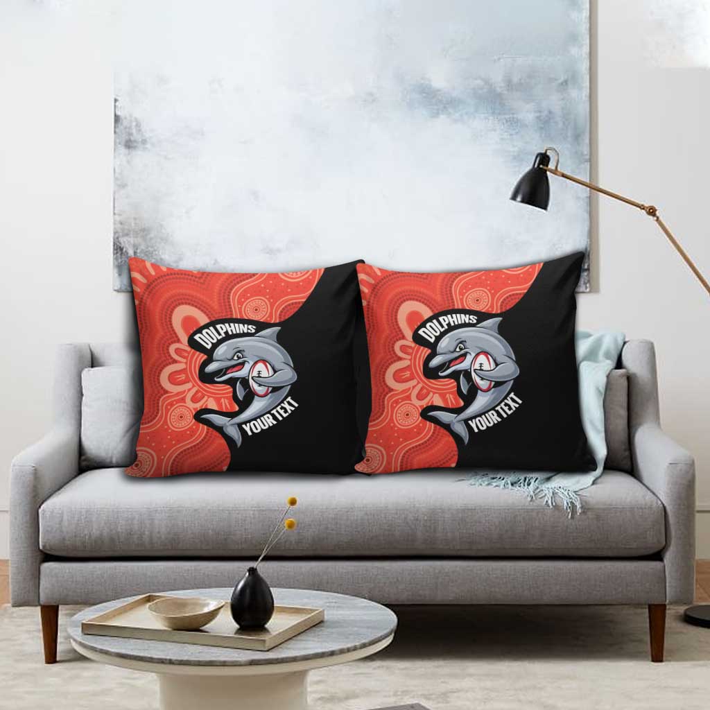 Redcliffe Rugby Custom Pillow Cover Go Dolphins Aboriginal Art - Aussie Hoodie