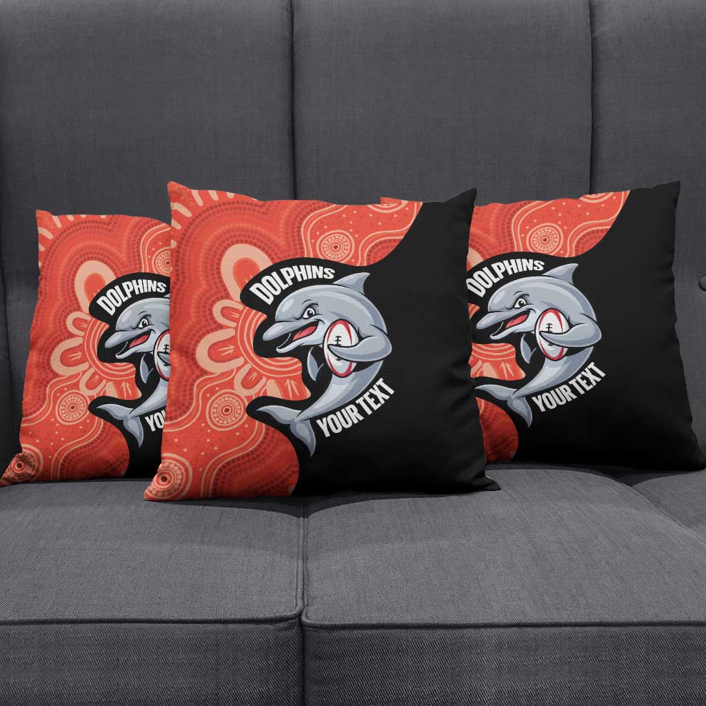 Redcliffe Rugby Custom Pillow Cover Go Dolphins Aboriginal Art - Aussie Hoodie