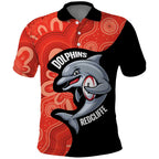 Redcliffe Rugby Custom Polo Shirt Go Dolphins Aboriginal Art - Aussie Hoodie