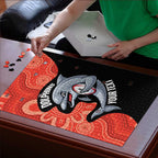 Redcliffe Rugby Custom Puzzle Go Dolphins Aboriginal Art - Aussie Hoodie