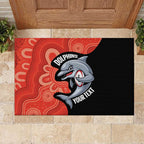 Redcliffe Rugby Custom Rubber Doormat Go Dolphins Aboriginal Art - Aussie Hoodie