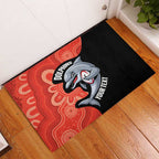 Redcliffe Rugby Custom Rubber Doormat Go Dolphins Aboriginal Art - Aussie Hoodie