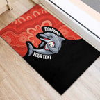 Redcliffe Rugby Custom Rubber Doormat Go Dolphins Aboriginal Art - Aussie Hoodie