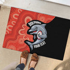 Redcliffe Rugby Custom Rubber Doormat Go Dolphins Aboriginal Art - Aussie Hoodie