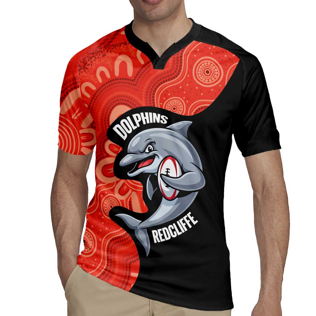Redcliffe Rugby Custom Rugby Jersey Go Dolphins Aboriginal Art - Aussie Hoodie